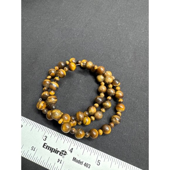 Assorted Lot 4 Beaded Bracelets Set Incuding Tiger Eye Wrap & Adjustable Leather - Picture 5 of 5